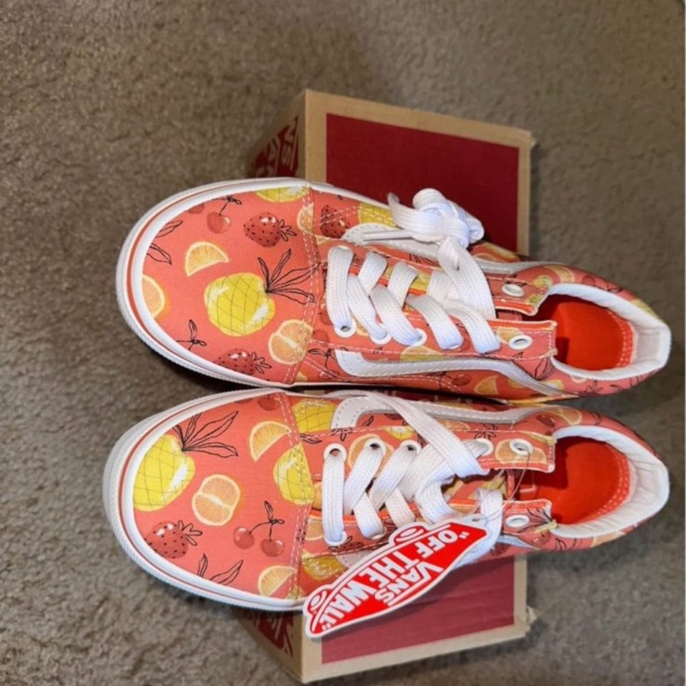 Vans Kids Orange Fruit Pattern Sneakers